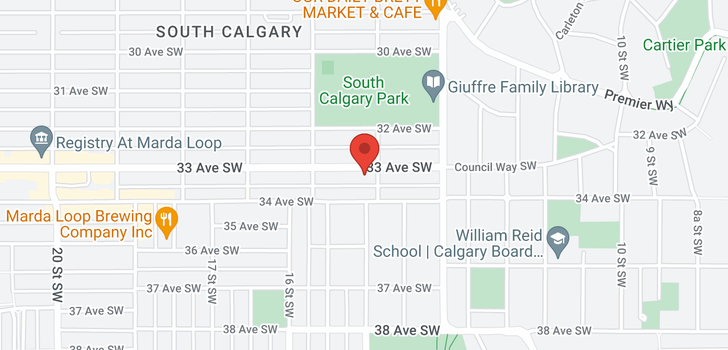 map of 1607 33 Avenue SW